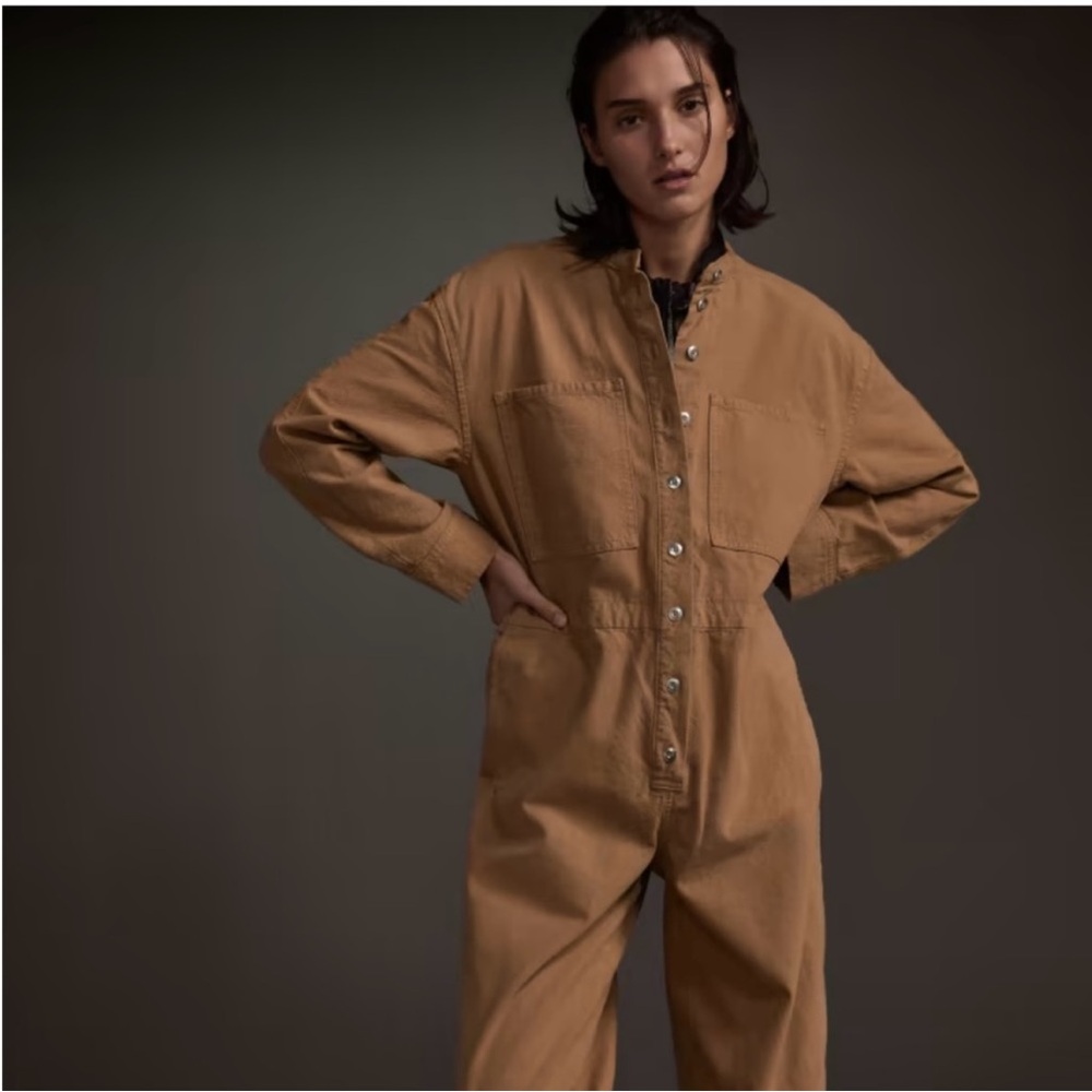 Everlane Canvas Organic Cotton Coverall in Cappuccino